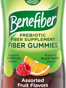Benefiber Prebiotic Fiber Supplement Gummies for Digestive Health, Assorted Fruit Flavor - 81 Count