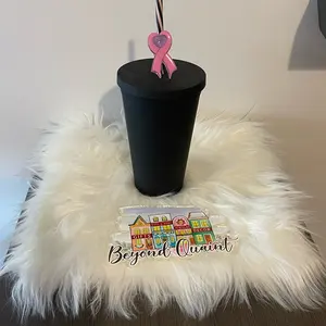 Pink Ribbon -Breast Cancer Straw Topper