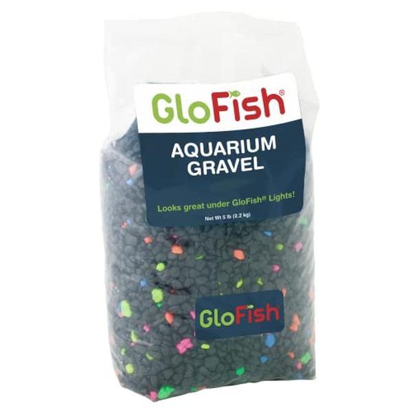 GloFish Aquarium Gravel, Fish Tank Gravel, Black With Fluorescent Accents, Compliments GloFish Tanks, 5 lb Bag