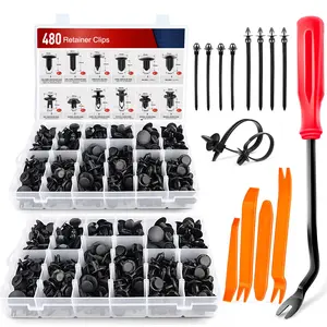 Nilight 480pcs Car Retainer Clips & Fastener Remover with 12 Most Popular Sizes Auto Push Pin Rivets Set -Door Trim Panel Clips for Toyota GM Ford Honda Acura Chrysler Black Replacement Vehicle Truck  dealsforyoudays