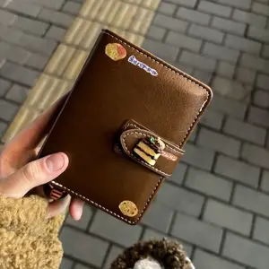 Vintage Pocket-Sized M5 Faux Leather Notebook - Retro Brown Journal with Golden Snap Closure, Detachable Loose-Leaf Pages & Durable Synthetic Cover, Portable Diary for Writers, Students, Travelers - No Inner Paper Included, Gift-Worthy Book