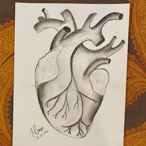 Heart ,  9 x 12 charcoal