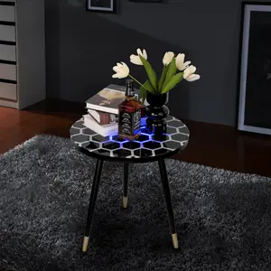EP LIGHT Innovative Touch-Sensitive Coffee Table, LED Illuminated End Table, Game room table, Lighted Side table