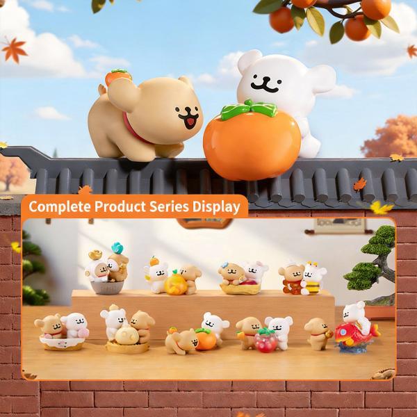 MNISO “Lines Little Puppy” Lucky Woof Series Blind Box — Cute Trendy Collectible Desk Ornament/Figurine, Holiday Gift