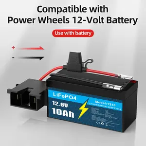 12V 10Ah Lithium LiFePO4 Battery, Built-in 10A BMS, for  Solar Marine