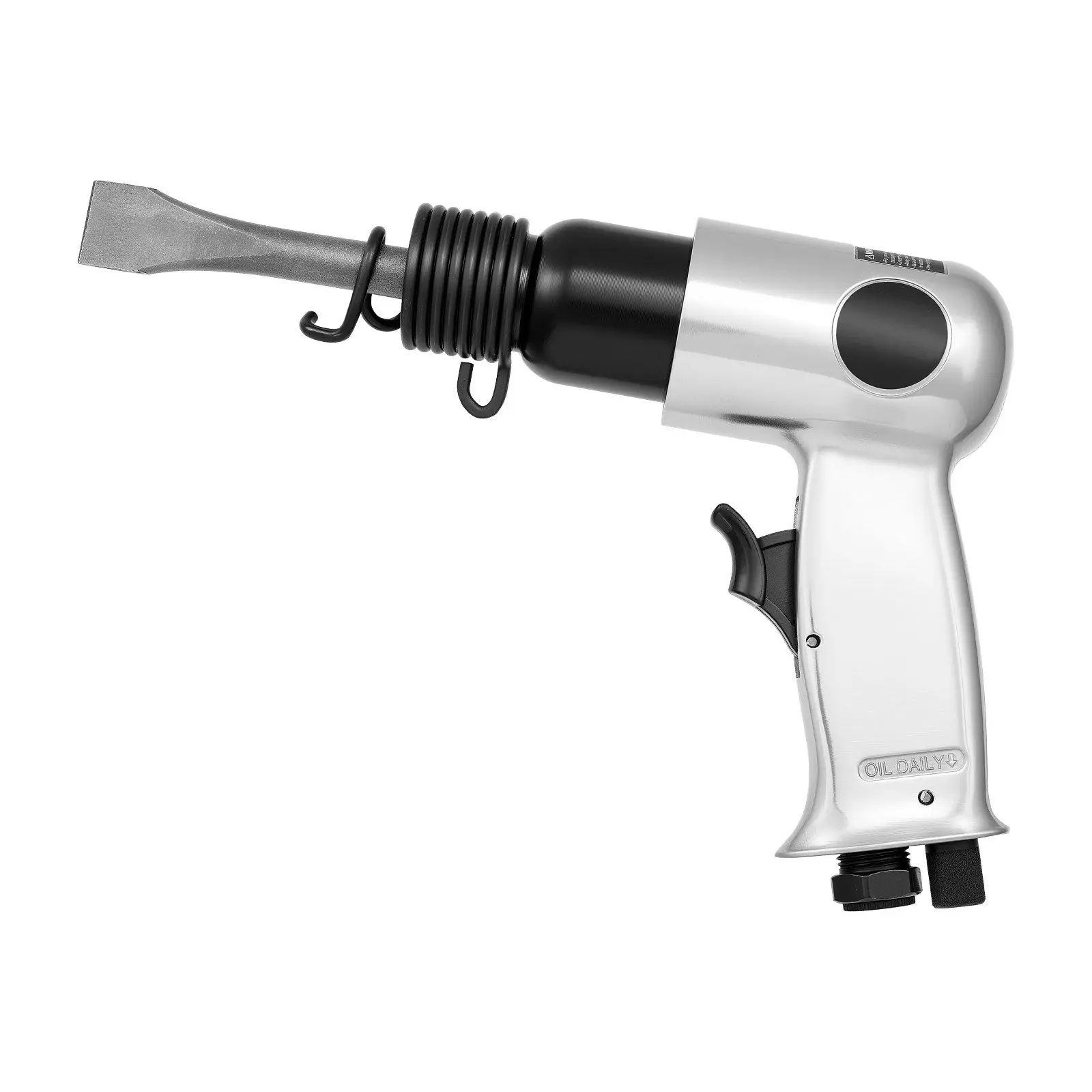 VEVOR Pneumatic Air Hammer Chisels Set, 4500 BPM, 11 CFM, 1/4 NPT, Anti-Slip Handle, 4 Chisels, 1 Spring, 1-Button Start, for Comfortable Fatigue-Free Operation on Concrete, Demolition Tasks & Construction Sites