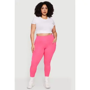 Plus Size High Waisted Mesh Detail Leggings with Pockets