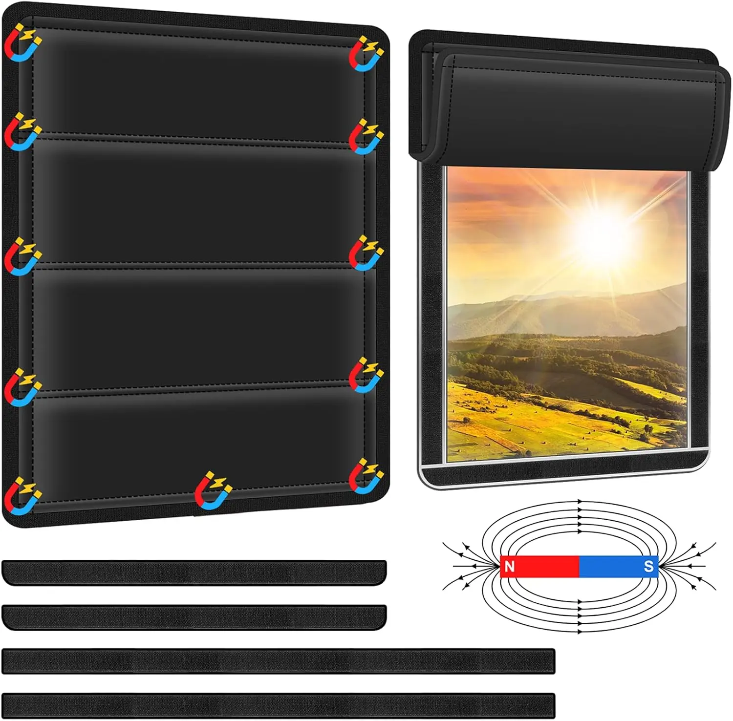 RV Door Window Shade, New Model Foldable RV Blackout Window Cover, UV Rays Protection Camper Trailer Door Window Cover, Hook and Loop Fastener Waterproof Thickened Oxford Fabric(16*16 inch)