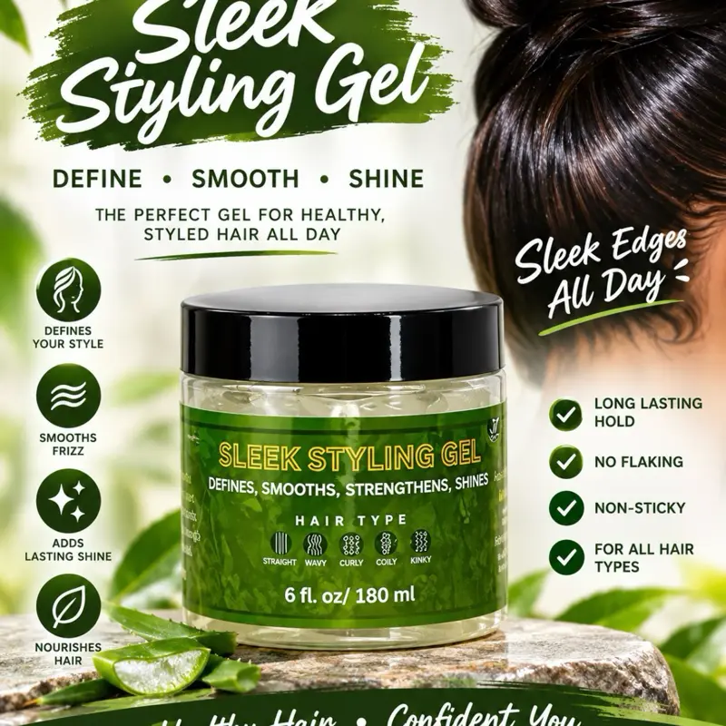 Sleek Styling Hair Gel – Strong Hold, Smooth & Shine