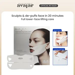 avajar Rejuvenating Double V Lifting Mask 5 Sheets | Sculpting, Lifting, & Firming Hydrogel Face Mask for Jawline, Chin, & Cheeks | Made with Collagen, Centella Asiatica, Hyaluronic Acid, Aloe Vera, & Rejubebe