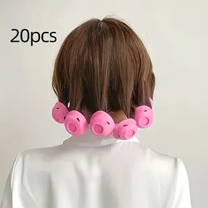 20pcs Large Silicone Curlers o Heat Curling Rods for All Hair Types, Easy DIY Styling & Perming Tools, Home Hair Curler, Nonslip Grip Design, Salon Professionals, Protective Hairstyling, Safe Styling Tools, Durable Rolls, Women Beauty