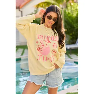 Tanned & Tipsy Yellow Graphic Sweatshirt