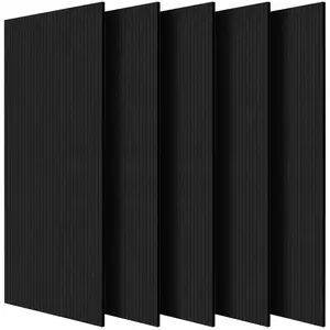 【DealsForYouDays】VEVOR 5 Pack Acoustic Panels with Self Adhesive, 47.2 x 23.6 x 0.4 inch Sound Proof Foam Panels, Polyester Fiber Soundproof Wall Panels High Density, for Home, Studio, Office, Theater, Black