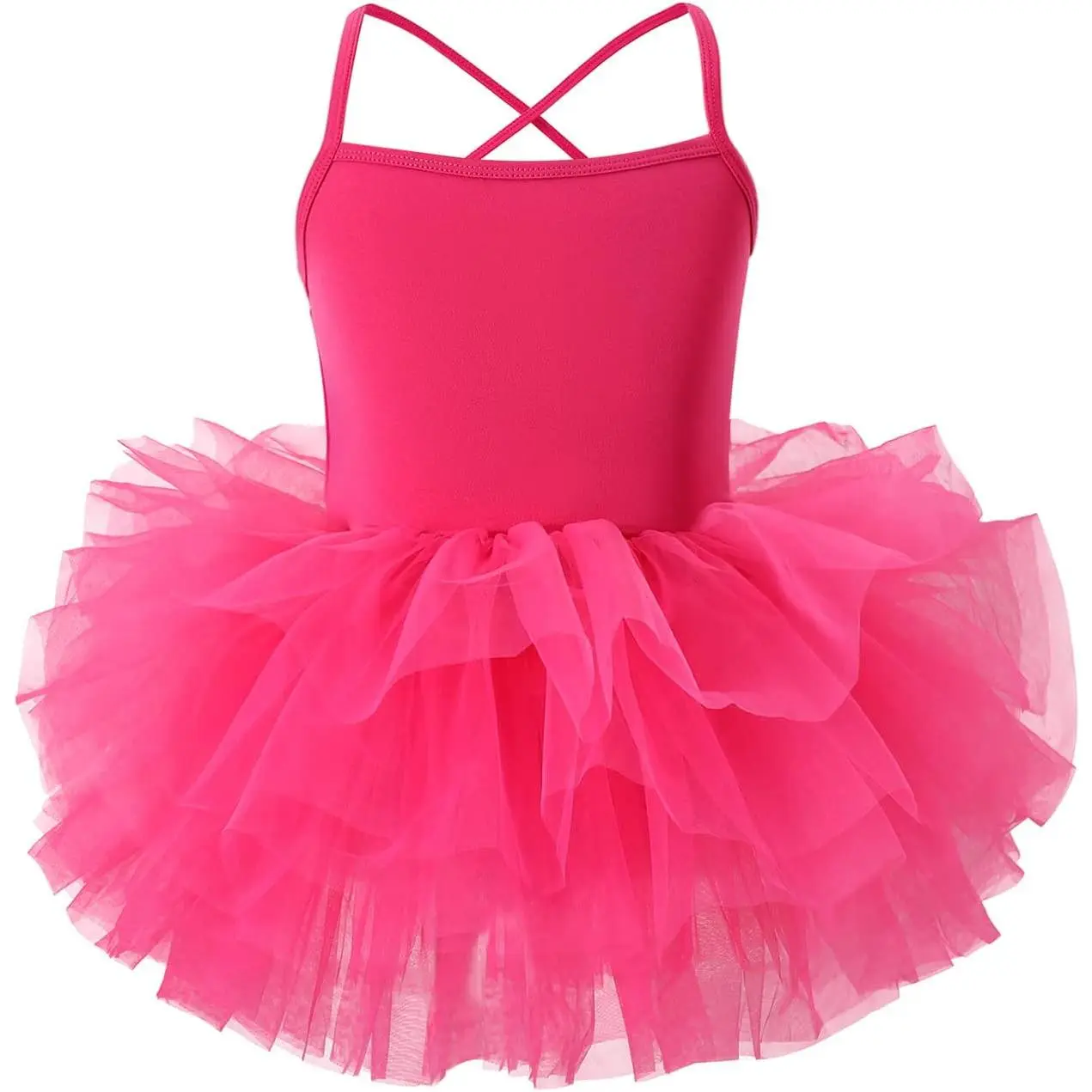 KF5-GCS033    Toddler Girls Ballet Skirted Leotards Strap Tutu Dress Party Costumes for Dance 18Months to 7t