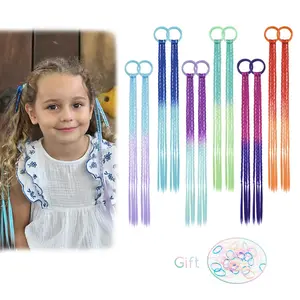 Crazy Hair Day Accessories for Girls, Colored Hair Extensions for Kids, Braided Hair Extensions for Style-challenged Parents, 12 Pieces
