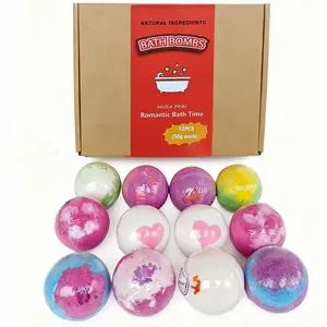 Bubble Bath Salt Bombs Set 12/3, Women Relaxing Aromatherapy Spa Kit, Body Care Fizzy Balls, Perfect Gift for Holidays, Birthdays