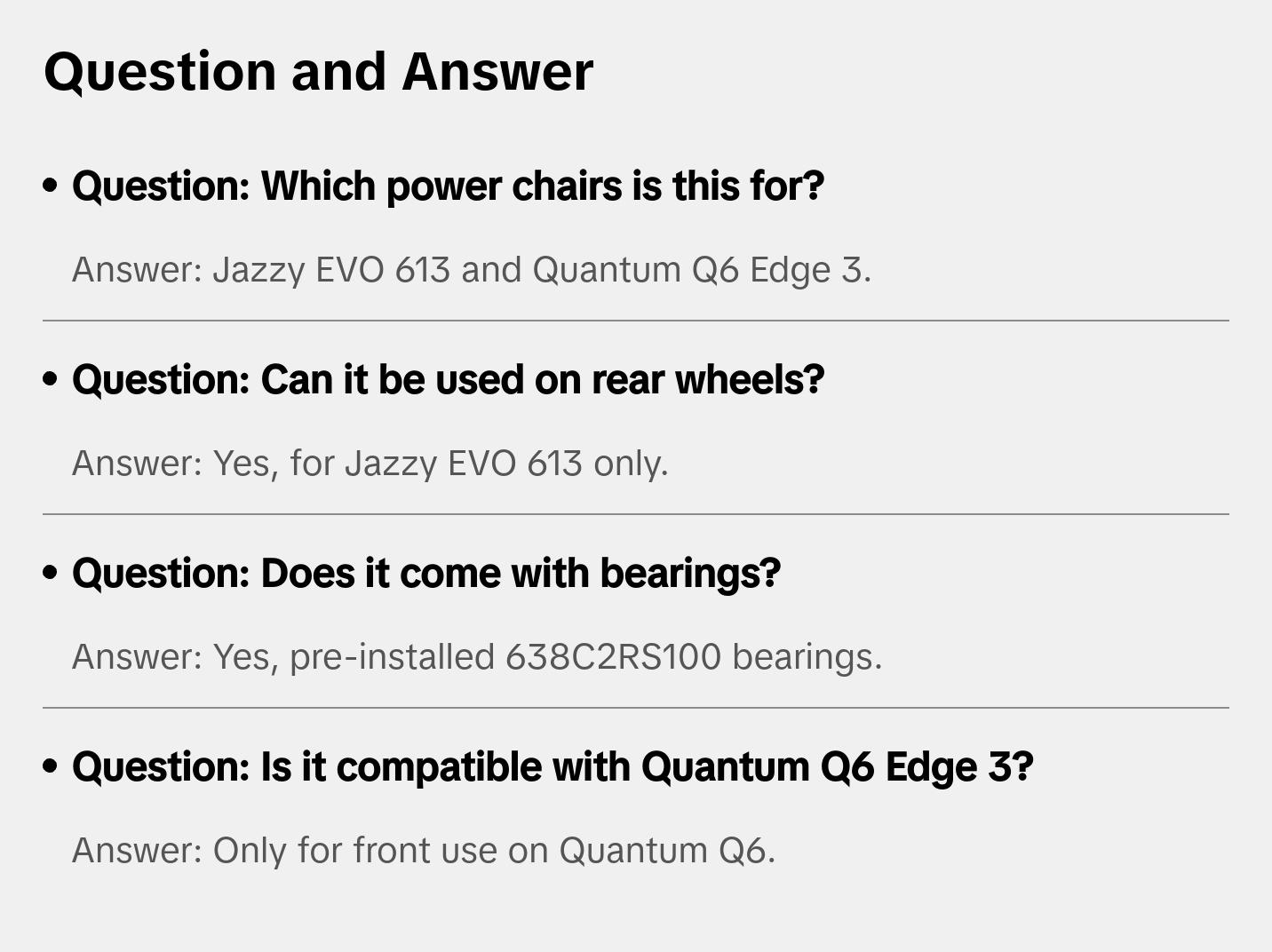 5"x1.75" Caster Wheel for Jazzy EVO 613 & Quantum Q6 Edge 3 Stretto Power Chairs (WHL140383)