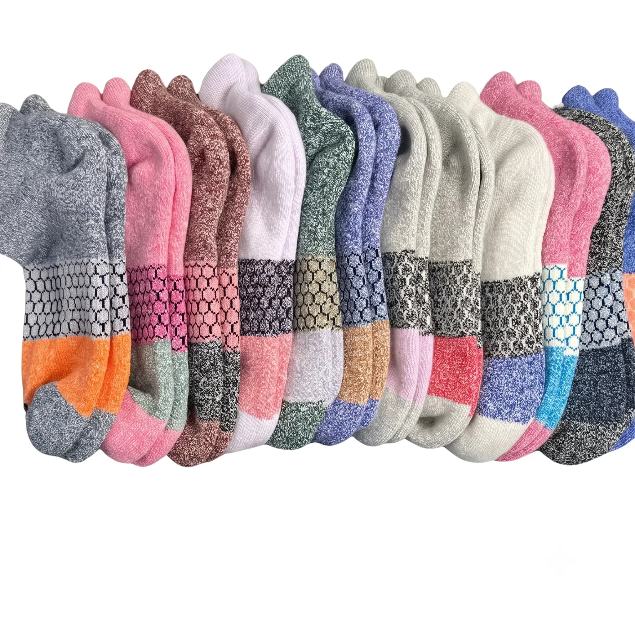 Pack 1,3,5 BB Tri-Block Honeycomb Ankle Support Solid Socks for Women, Men | Multi Colors Unisex Running Socks, Seamless Toe, Compression Socks | Stylish Socks