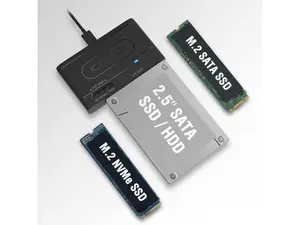 ICY DOCK MB104U-1SMB | USB 3.2 Gen 2 10Gbps to 2.5" SATA SSD/HDD & M.2 NVMe/SATA SSD Reader Adapter | EZ-Adapter Series