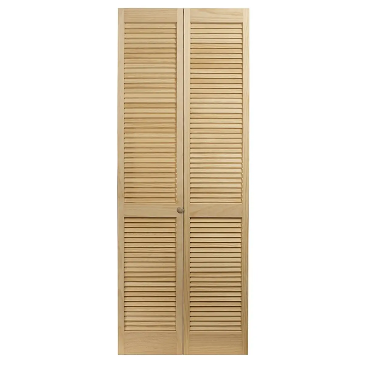 AWC 810426 Traditional Louvered Unfinished Wood Bifold Door, 30x80.5 in Model 104, Boosts Airflow & Ventilation, Fits Any Style Decor, Ideal for Use Between Rooms