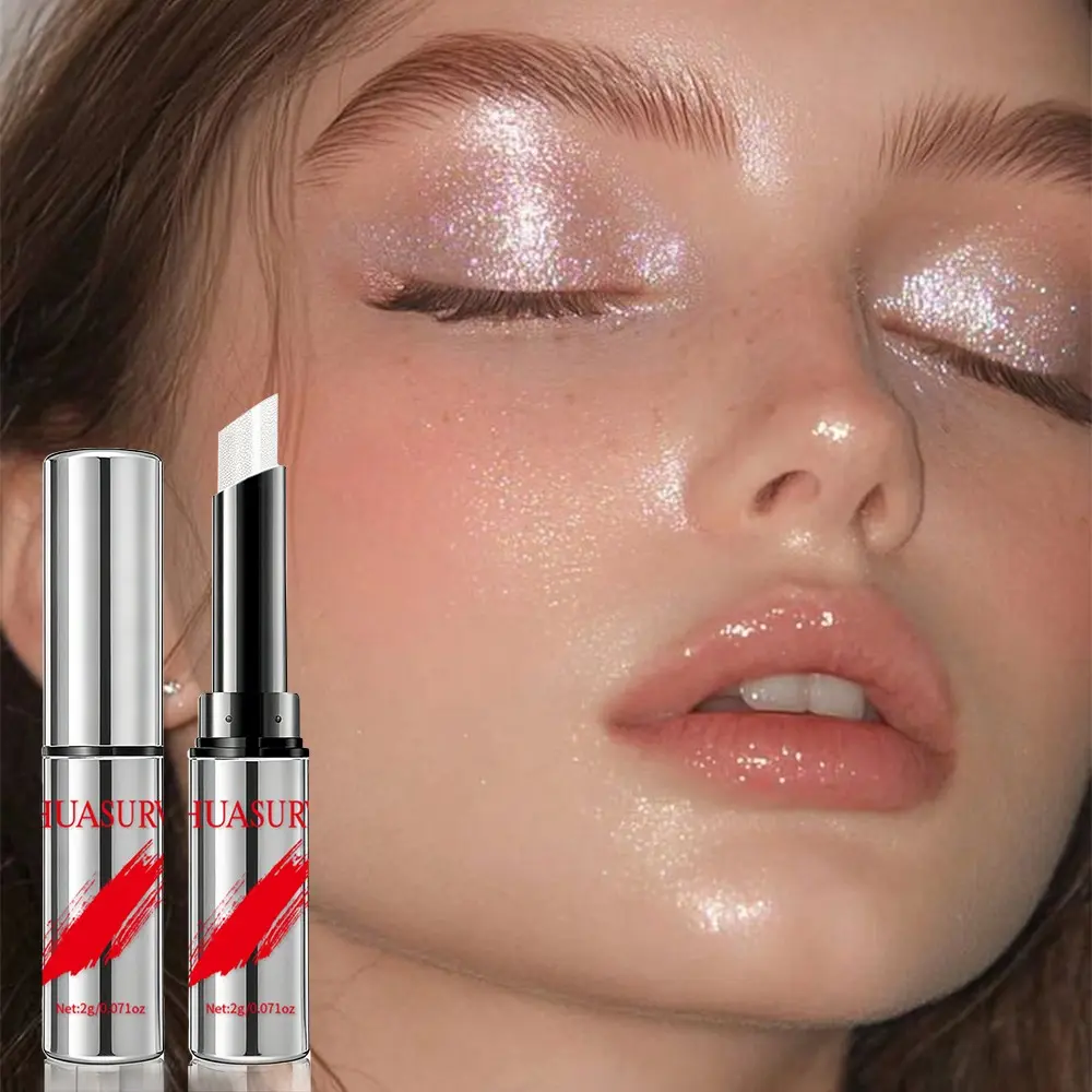 Huasurv Pearl Jelly Glitter Eyeshadow Stick, Glitter Beauty, Long-Lasting Sparkle with Fine Shine, Festive Vibrant Glitter Hs5120-01