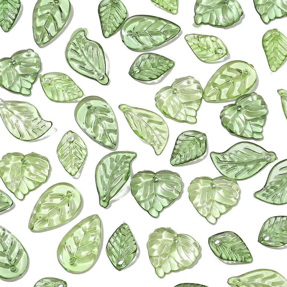 Mini Leaf Shaped Beads, 100pcs DIY Jewelry Accessories for Necklace & Bracelet & Earrings, DIY Jewelry Making Supplies for Women & Girls, Beading Accessories, Beads For Crafts