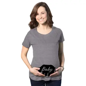 Maternity Baby Bear T Shirt Cute Adorable Pregnancy Tee for Expecting Mother Funny Graphic Maternity Tee Cute Pregnancy Tees With Plus Sizes Pregnant Funny Animal Short Sleeve Maternity Shirts Dark Grey