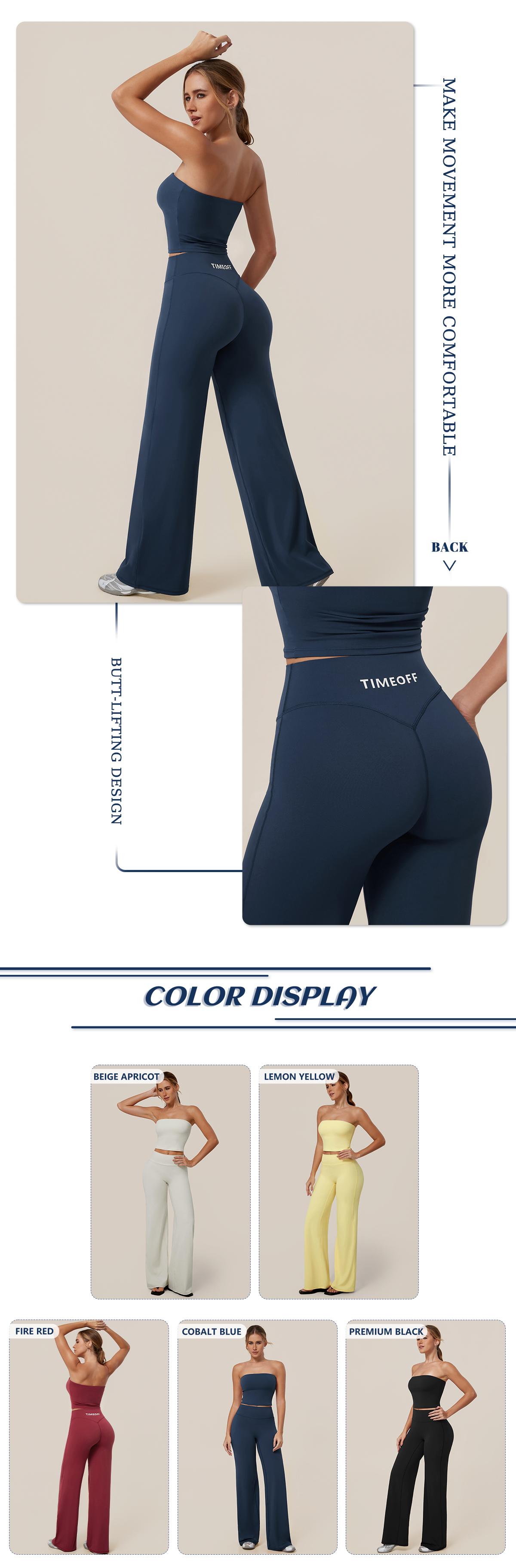 TIMEOFF Women's 2 Piece Workout Set, Non-Slip Strapless Tube Top & High Waist Butt Lifting Flare Pants, 4-Way Stretch Yoga Loungewear, 2 Pcs Set, Two Piece Sets Women TIMEOFF Women's 2 Piece Workout Set, Non-Slip Strapless Tube Top & High Waist Butt Lifting Flare Pants, 4-Way Stretch Yoga Loungewear, 2 Pcs Set, Two Piece Sets Women