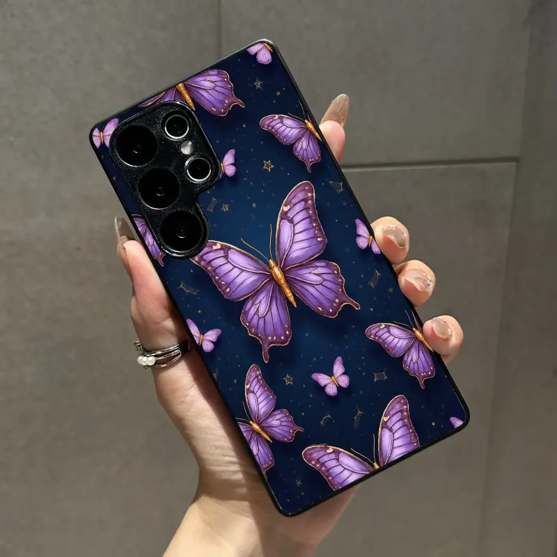 Compatible Phone Case for S25, S24, S23, S22, A13, A14, A55, Z Fold3 - Whimsical Butterfly, Retro Vintage Halloween Illustration, Sun Moon Stars Galaxy Planets Pattern - RMSXsw-4