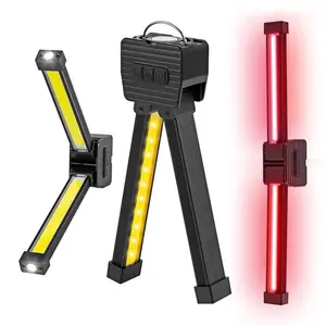 Magnetic work light, automotive supplies, car repair magnetic work light, portable magnetic LED flashlight with hook, 180-degree foldable magnetic work light, seven-level dimmable USB rechargeable headlight, USB rechargeable multi-mode lighting