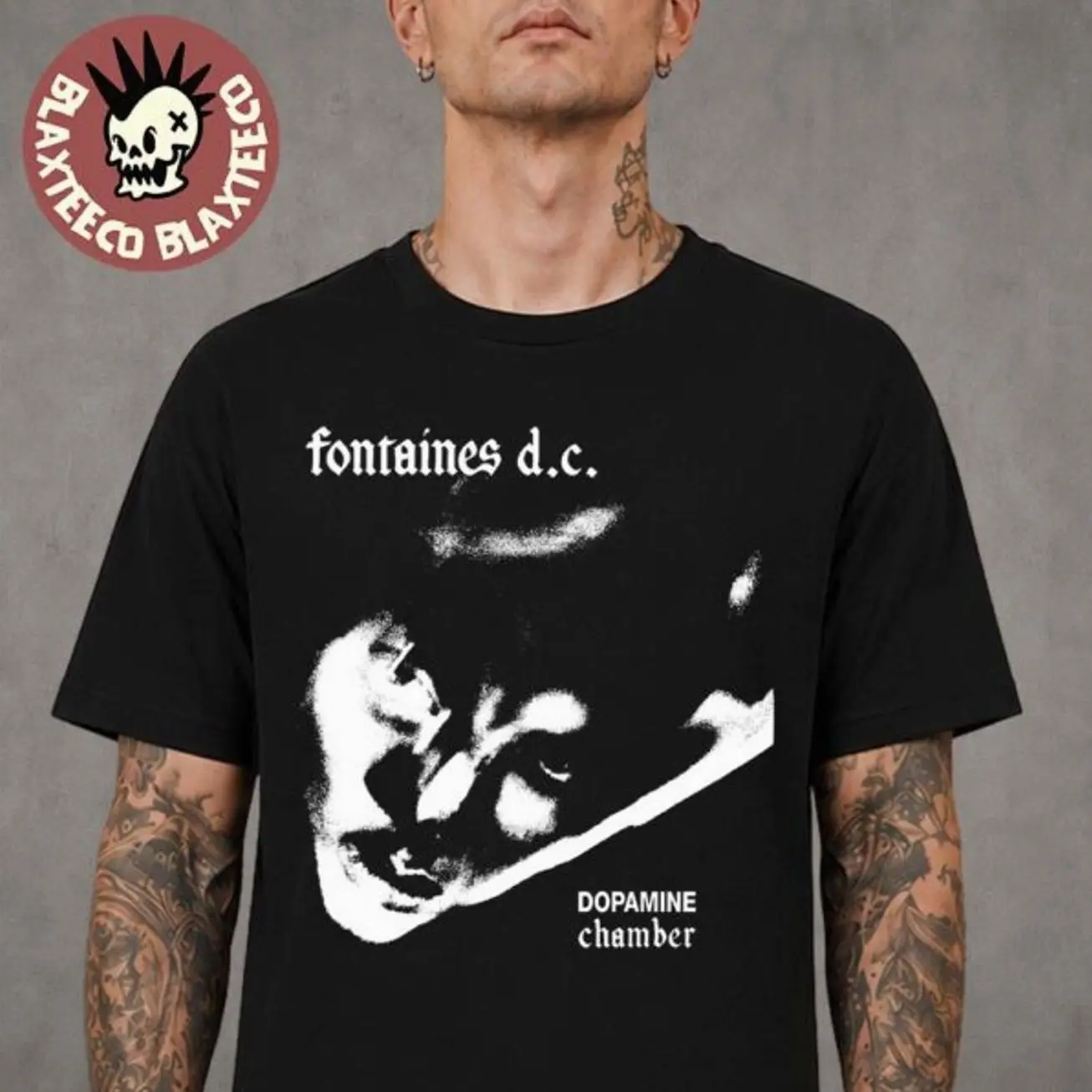 Fontaines D.C. Dopamine Chamber One Colour DC Black T-Shirt 33B