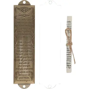 1 Set  Metal Mezuzah for Door with Scroll, Alloy Mezuzah Plaque Jewish Door Ornament for  Blessing and  Decor