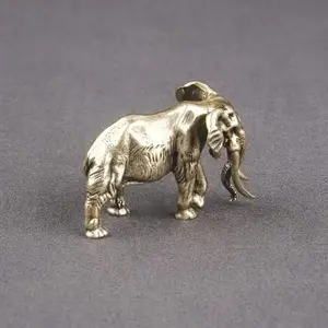 Vintage Brass Elephant Statue, Collectible Animal Sculpture, Home Decor Art Craft, Durable Metal Material, Ideal Gift & Display Item