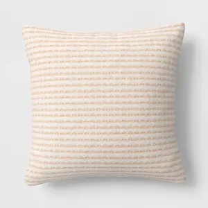 18"x18" Waffle Woven Square Outdoor Throw Pillows Beige - Threshold ™   designed with Studio McGee