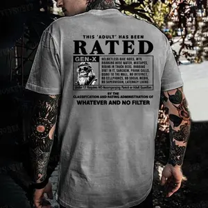Monkeysober Pure Cotton This "Adult" Has Been Rated Gen-X Monkey T-shirt
