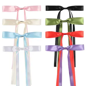 9 pcs Ribbon bow hair clip Tassels Metal Clips Ponytail Holder Accessories Ribbon Hair Clip for Women Girls Toddlers Teens Fashion Accessories