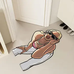 Christmas decoration rug 1pc hot fashion beauty figures rug non-slip machine washable rug living room sofa door mat special cool rug for fashion friends carpet warm insulation rug