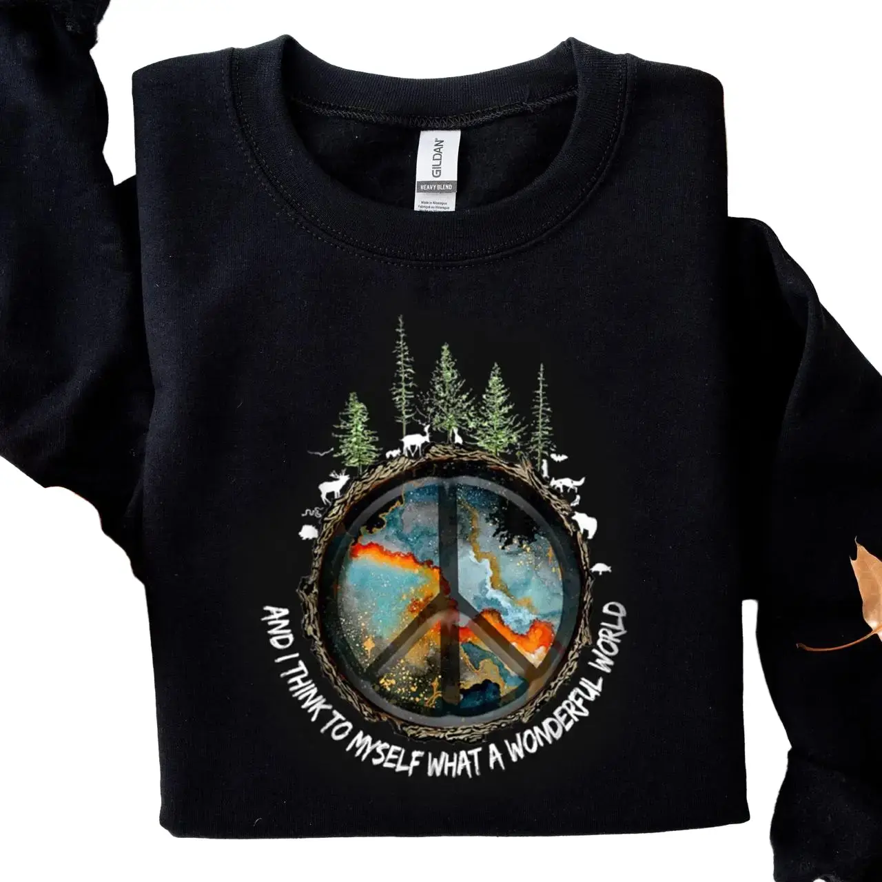 I Think To Myself What A Wonderful World Hippie Shirt, Hippie Sweatshirt, Hippie Hoodie, Hippy Shirts For Women, Hippie Shirts Mens Top Shiny Unisex Sweatshirt Hoodie Menswear Sweaters