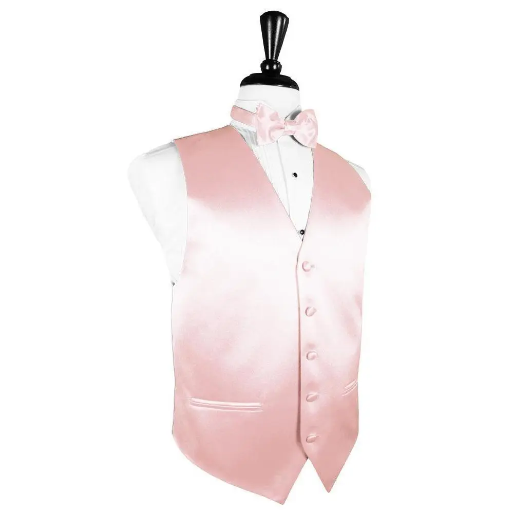 Pink Luxury Satin Tuxedo Vest