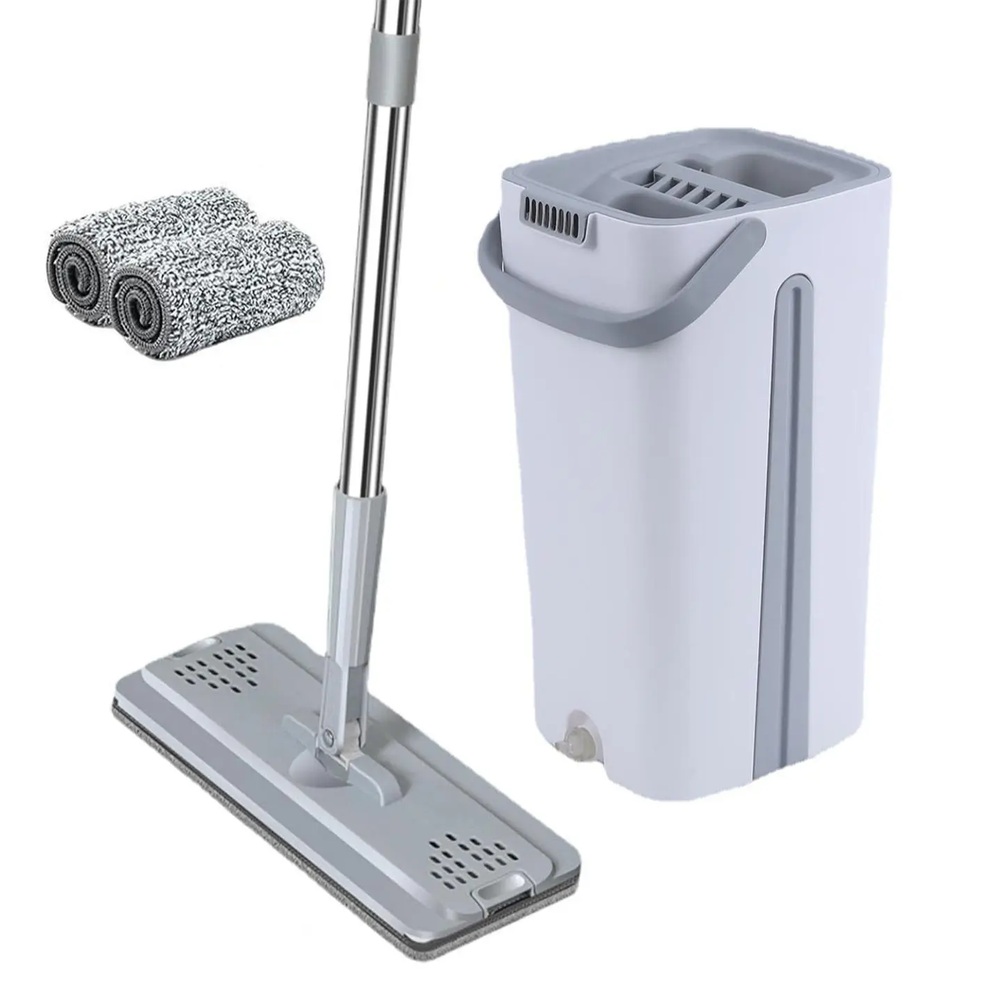 Mop & Bucket Set, Lightweight Hand-free Portable Mop, Dry & Wet Use Mop Set, Suitable for Home Garden Patio Cleaning
