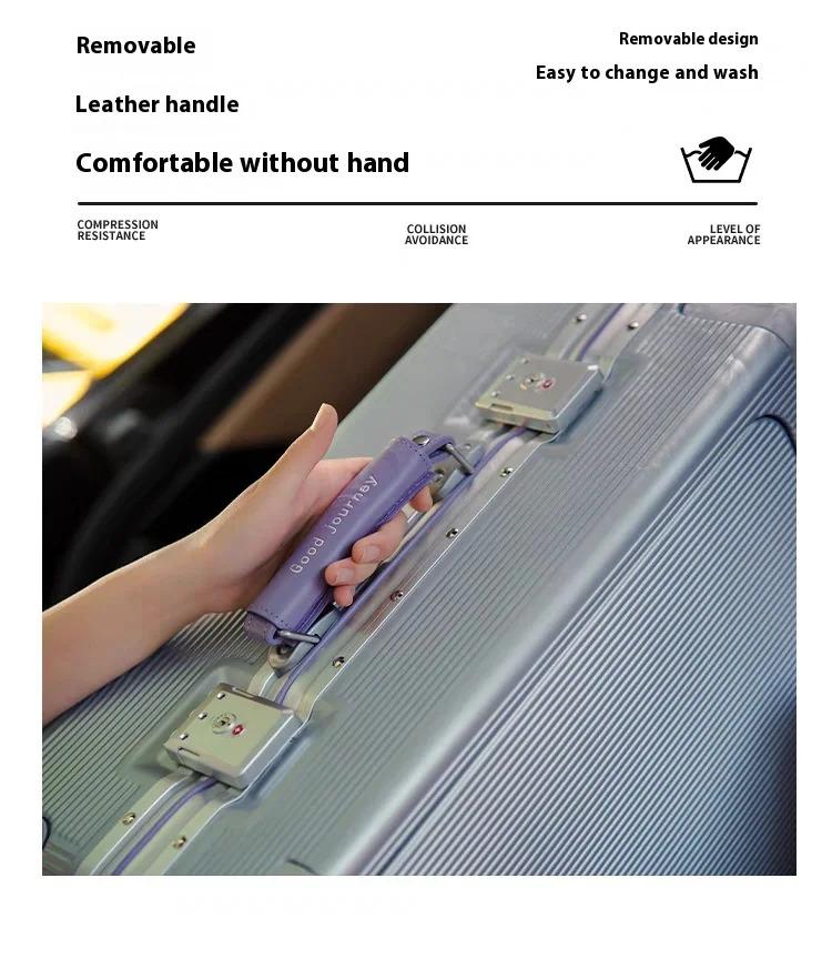 Latest Wide Handle Aluminum Luggage case with Poured Wheels Front Opening Travel Bag Multifunctional Suitcase Oversea Stock