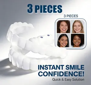 【3 Pairs】Non Medical Snap On Cover for Teeth Instant Visual Look Enhancer Instantly Achieve a Confident Smile Soft Flexible Reusable Easy Moldable Accessory