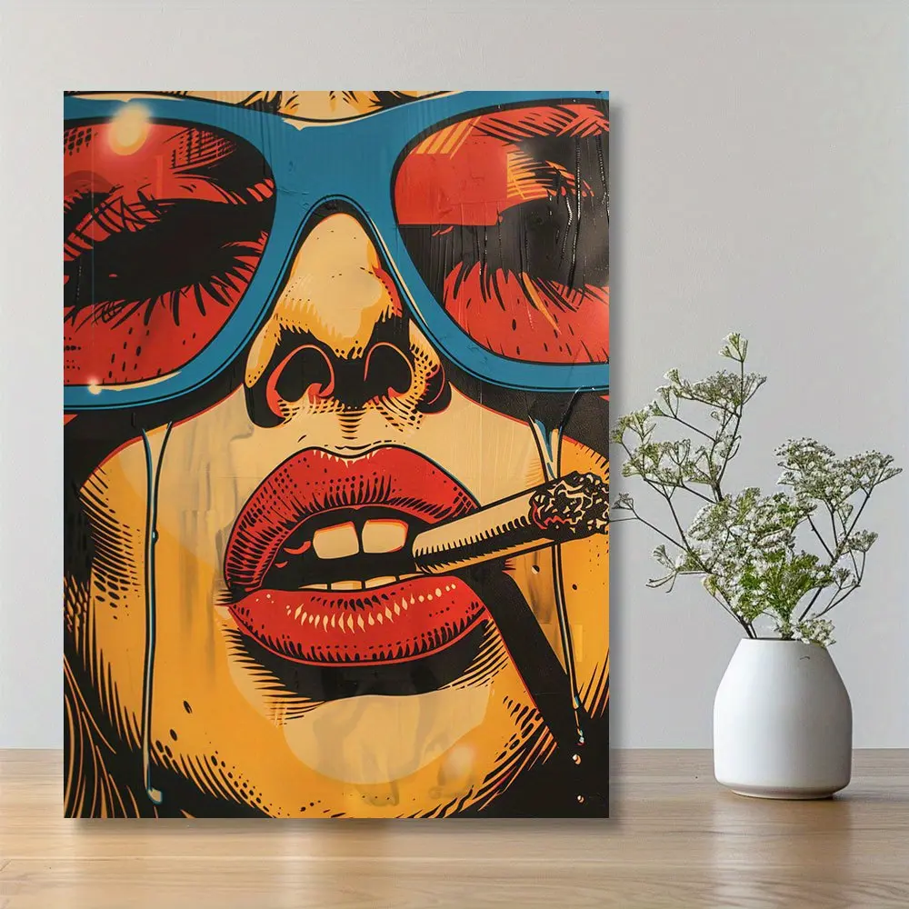 2D Flat] 1pc Pop Art Comic Style Canvas Murals Charming Ladies