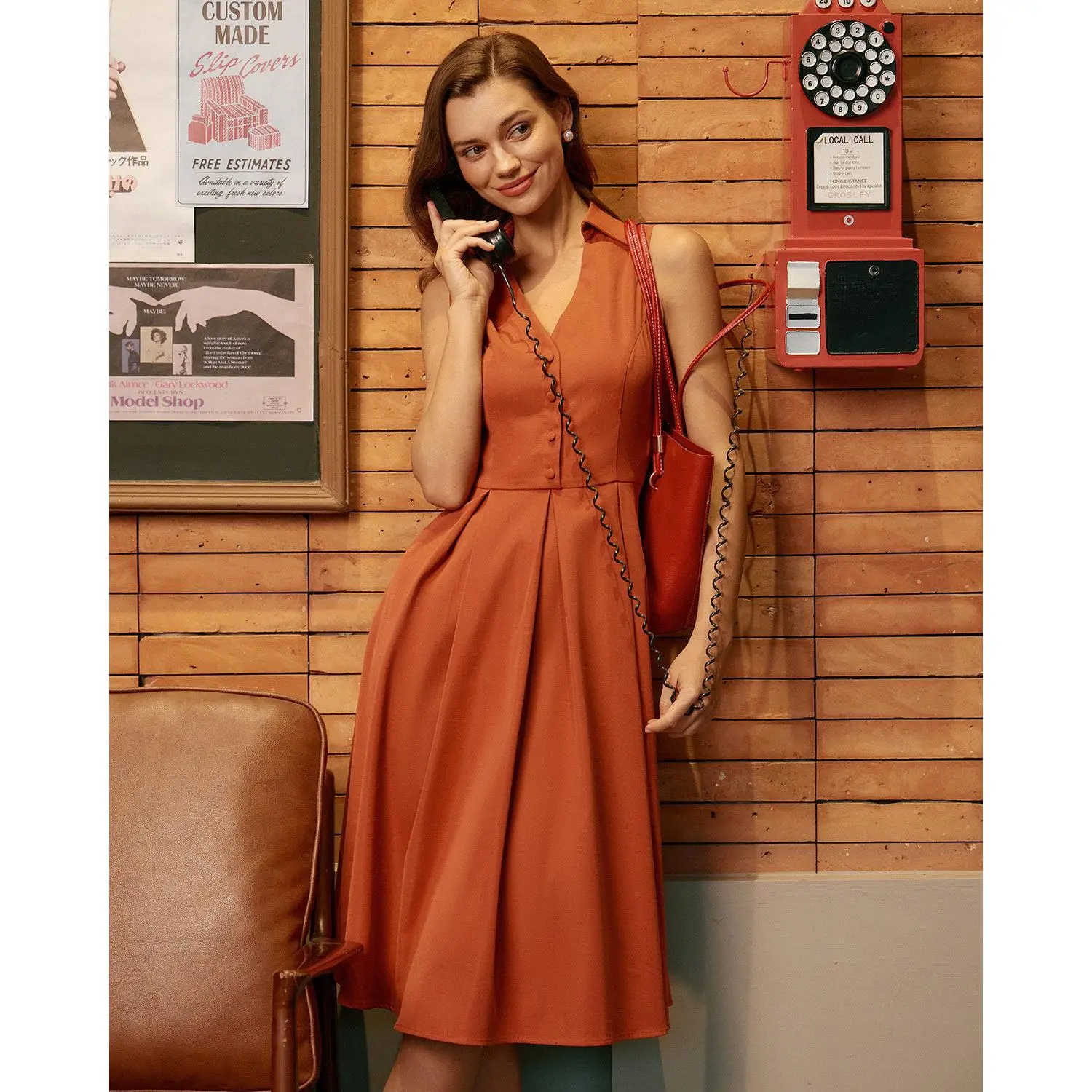 strapless open back dress Red Off Shoulder Midi Dress main image 0