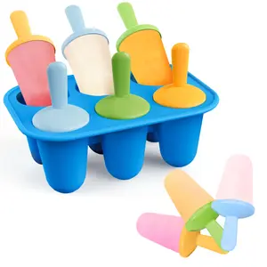 Popsicles Molds Silicone, 6 Pieces BPA-Free Ice Pop Mold, Reusable Mini Popsicle Molds with Sticks, Homemade Small Popsicle Mold