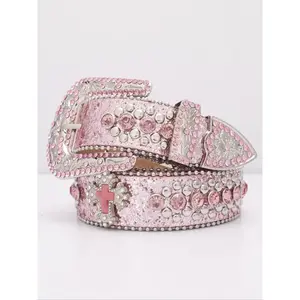 Punk Style Rhinestone Decorated Belt for Women & Men, Rhinestone Buckles Belt, Fashion Belt for Party, Daily Clothing Decor, Trendy All-match & Exquisite Belt for Birthday Gift