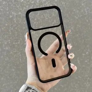 Transparent Magnetic Soft Bumper Case For iPhone 17Air 17 16 15 14 13 12 11 Pro Max 17Pro Air For Magsafe Wireless Charge Clear Back Cover Protective Protection Cellphone Smartphone Protector Screen Protector