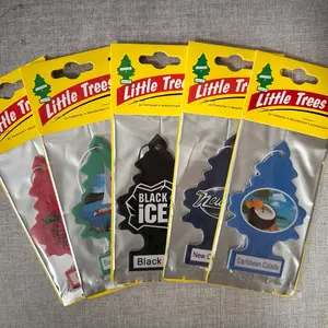 5-Pack Tree Shaped Air Fresheners for Car and Home, Hanging Paper Air Fresheners with Long-Lasting Fragrance, Black Ice Scent for Car, Truck, RV, Room Closet, Car Scents