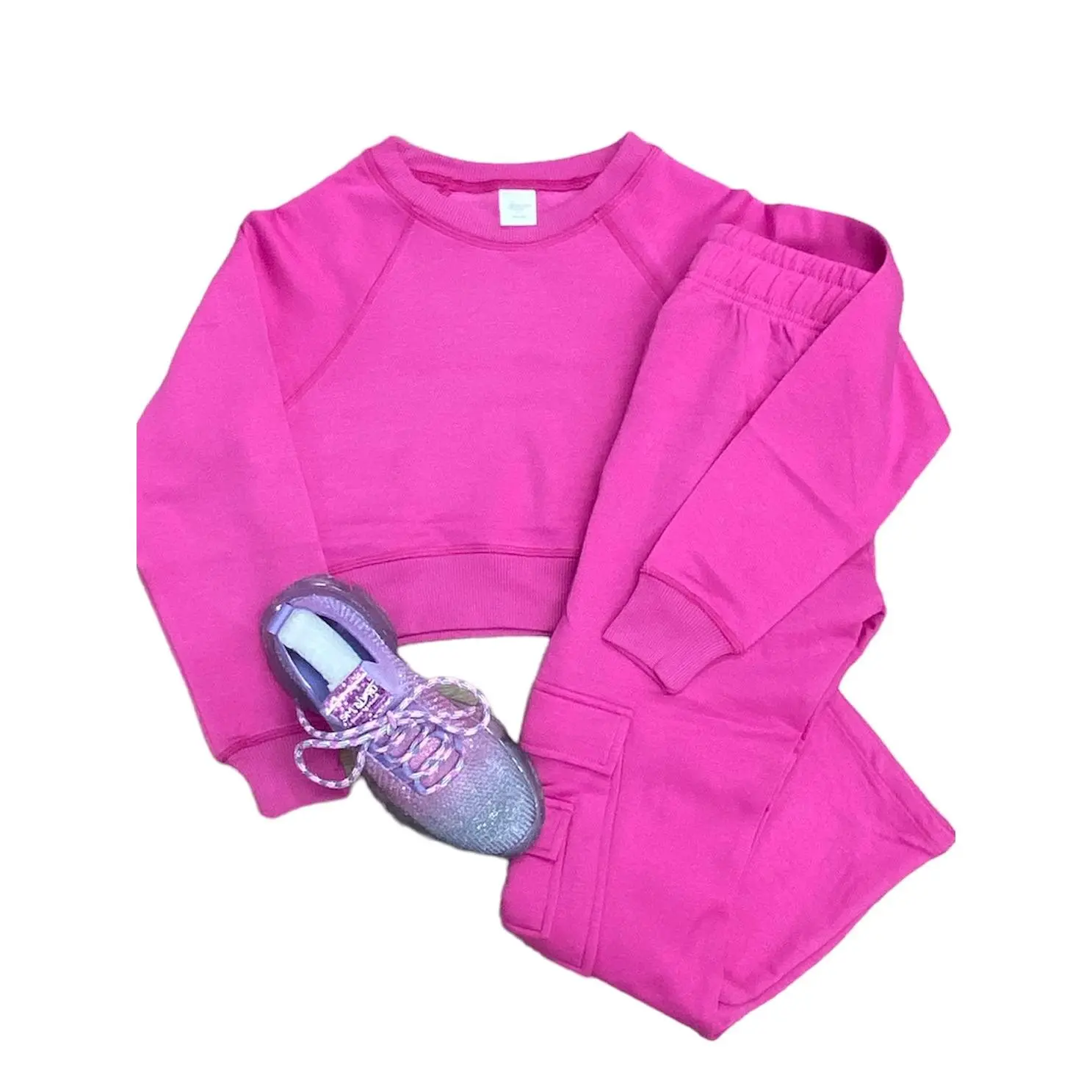 Fuchsia Cargo Sweatpants
