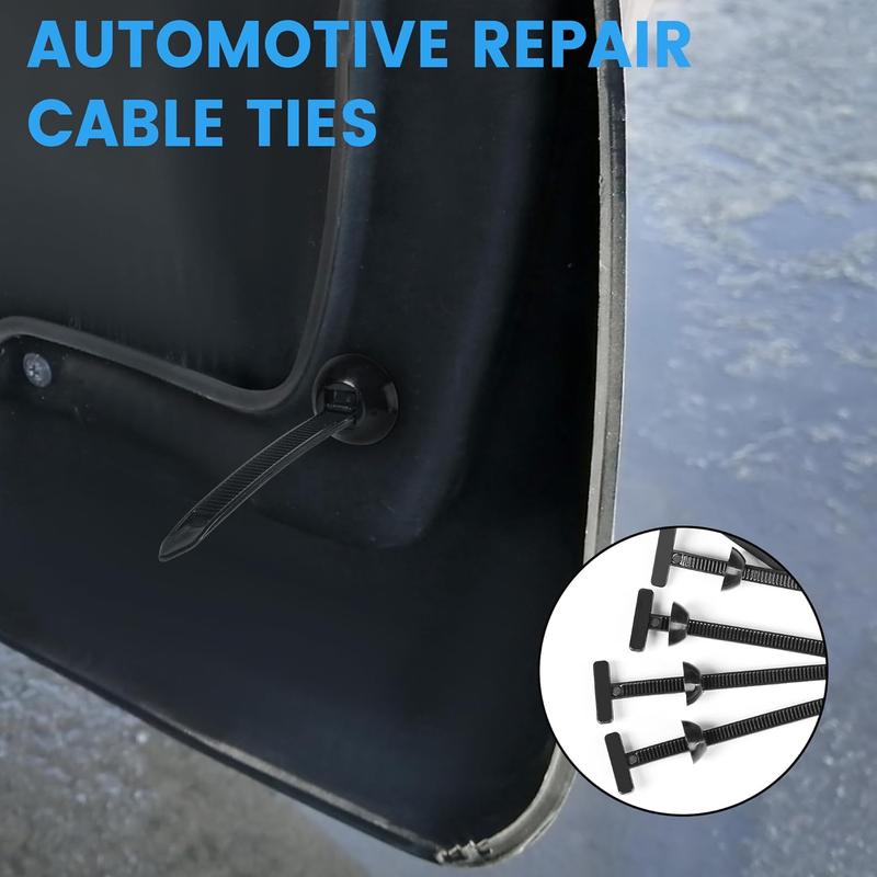 VIWAVE 100 Pcs Nylon Universal Cable Ties - UV Resistant Zip Ties with Pin & Button Design for Car, Daily Repairs & Bumper Clips